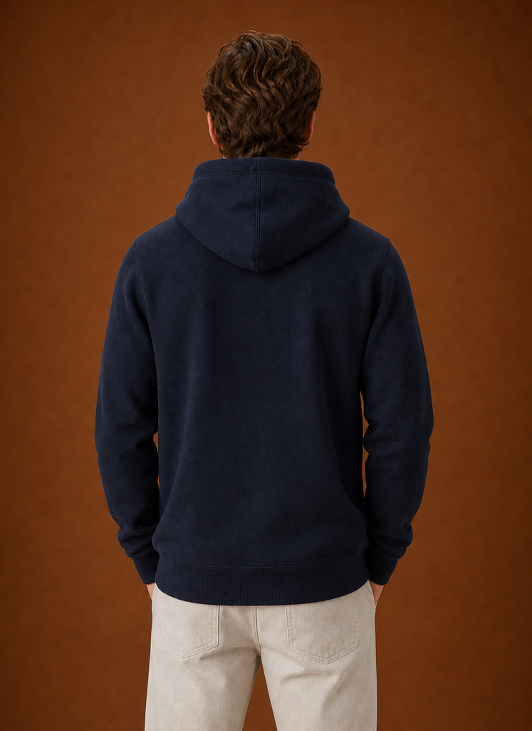 Back view of the Areleon men's hoodie showing the clean back and hood