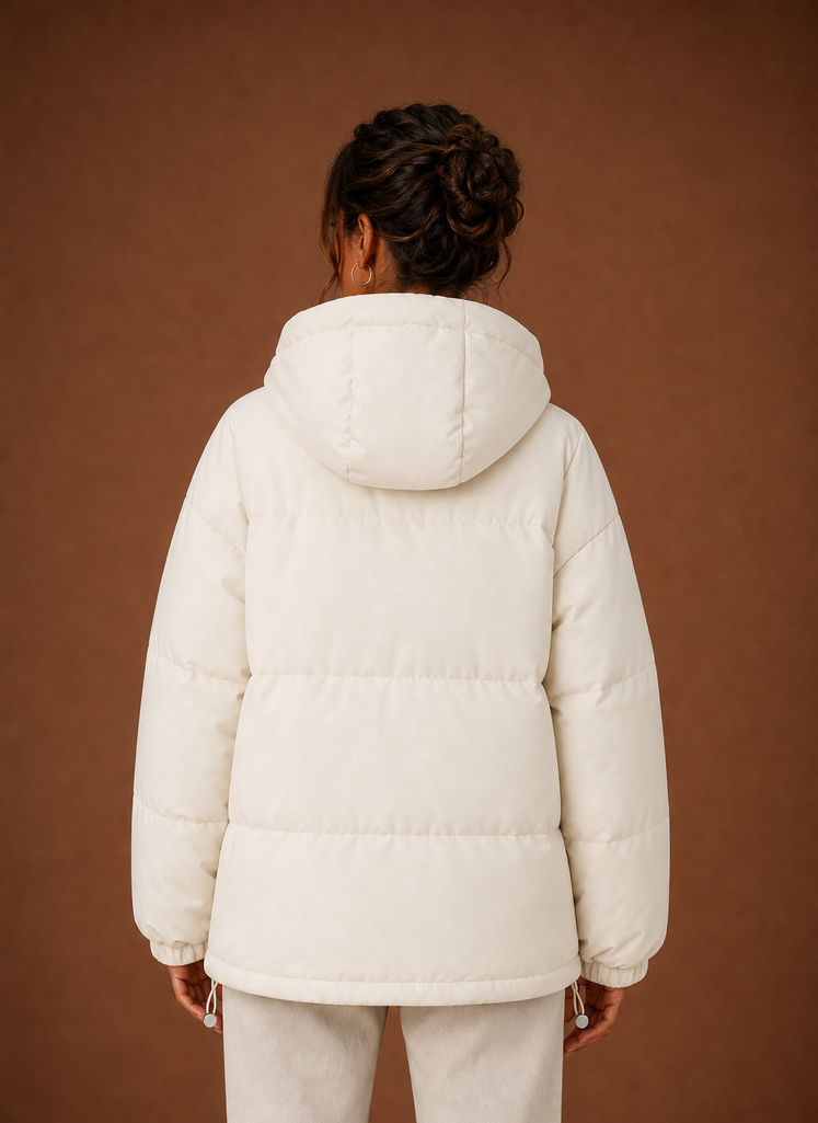 Women's Puffer Jacket - Hooded Winter Coat | Areleon