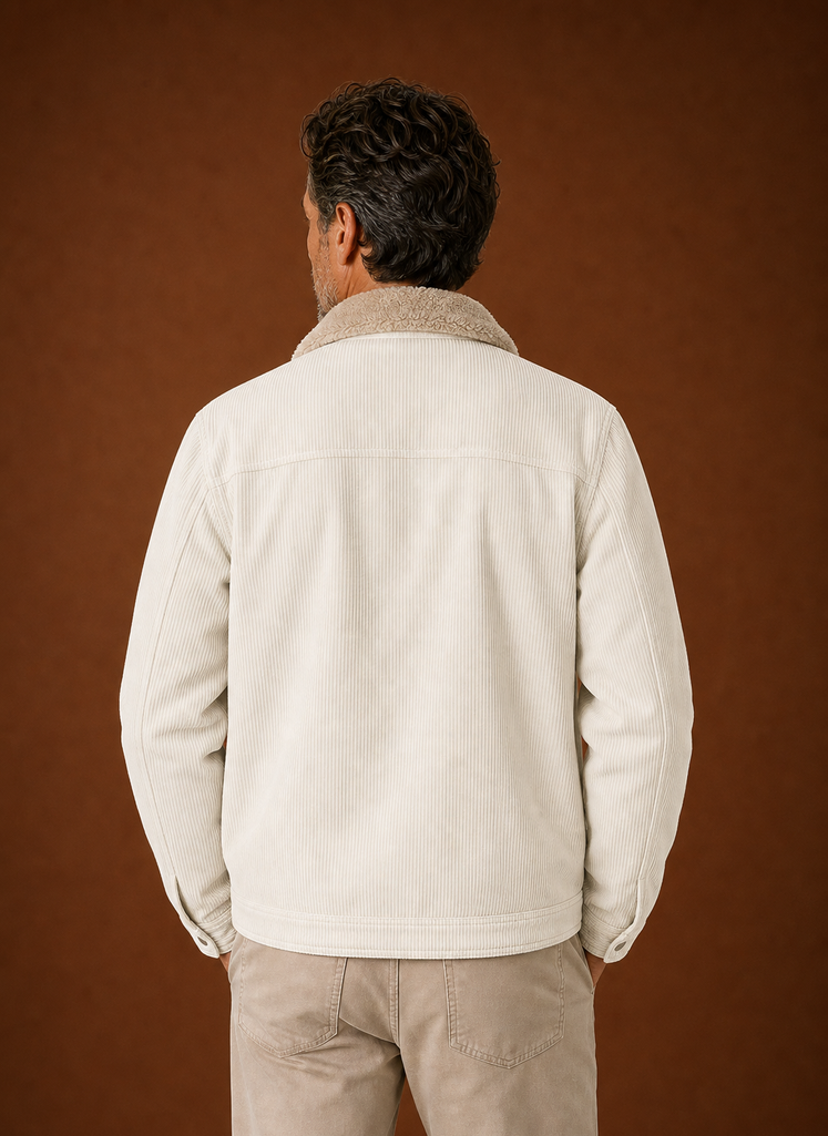 Back view of the Areleon button-front cardigan showing the silhouette