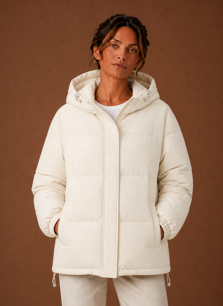 Women's Puffer Jacket - Hooded Winter Coat | Areleon