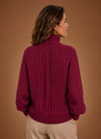 Women’s Cable Knit Turtleneck Sweater | Areleon