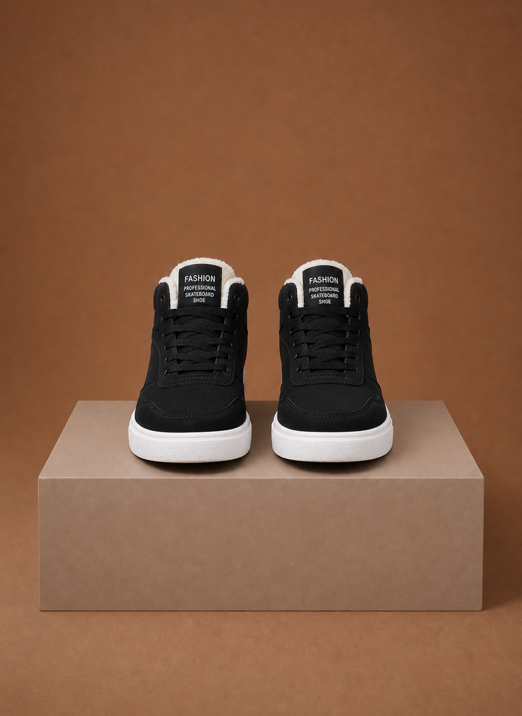 Men's Fleece Lined High Top Winter Sneakers back view