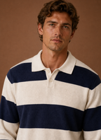 Close-up of the cardigan's button-front, V-neckline and ribbed cuff details