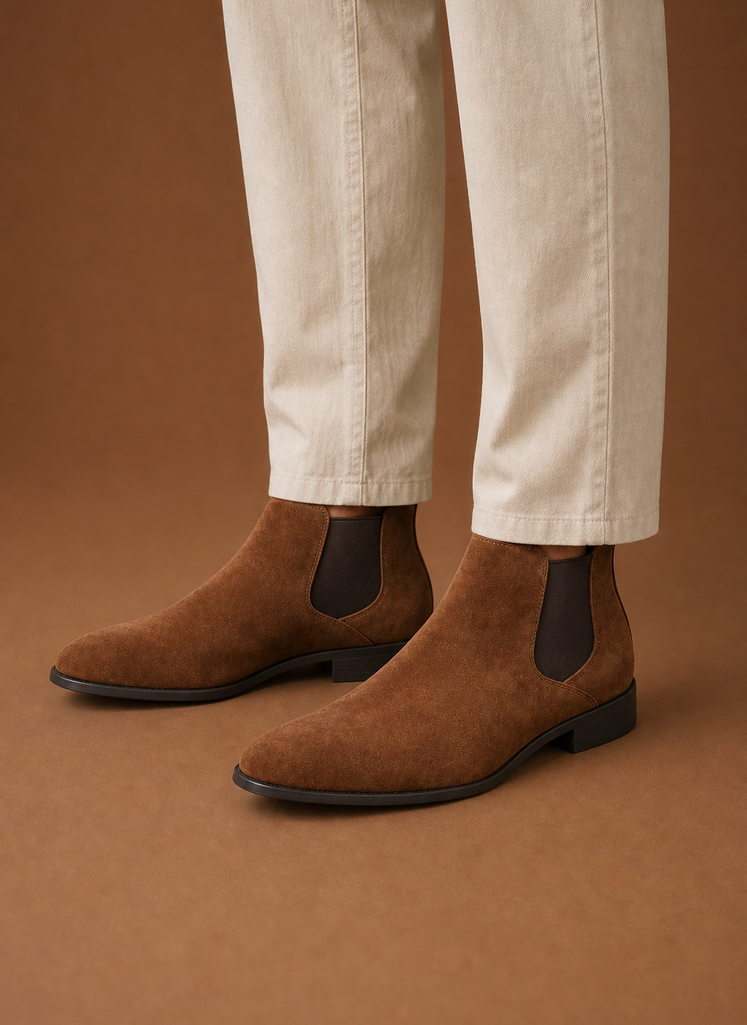 Men's Suede Chelsea Ankle Boots | Areleon