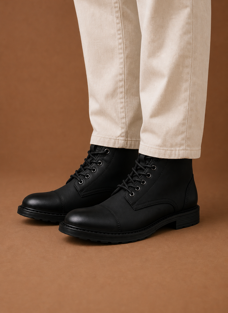 Men's Lace Up Combat Ankle Boots | Areleon