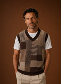 Men's V-Neck Knit Sweater Vest front view