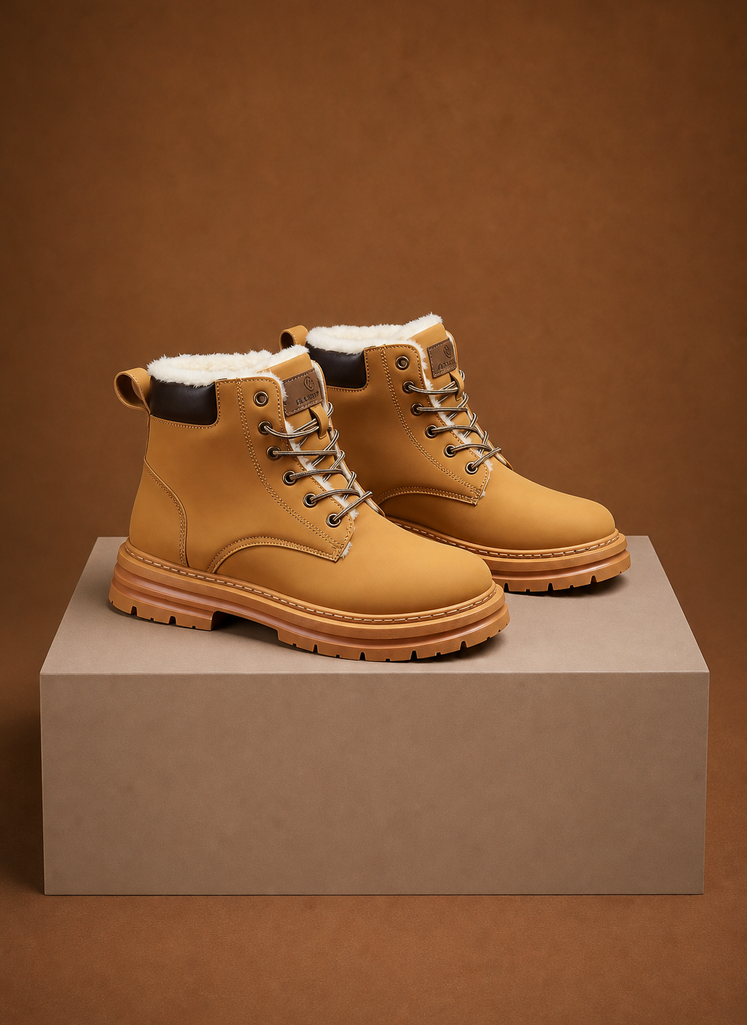 Men's Fur Lined Lace Up Winter Boots | Areleon