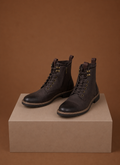 Men's Lace Up Combat Ankle Boots front view