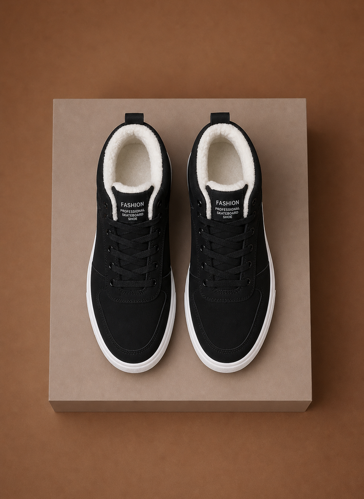 Men's Fleece Lined High Top Winter Sneakers side view