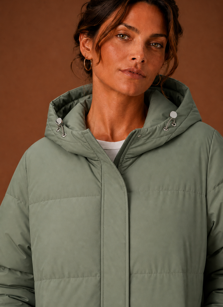 Women's Puffer Jacket - Hooded Winter Coat | Areleon