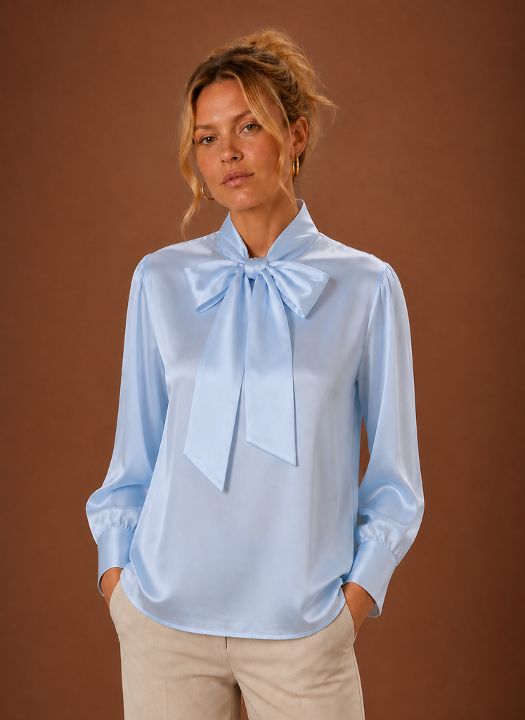 Front view of women's V-neck sweater on a mannequin showing the V-neckline and relaxed silhouette