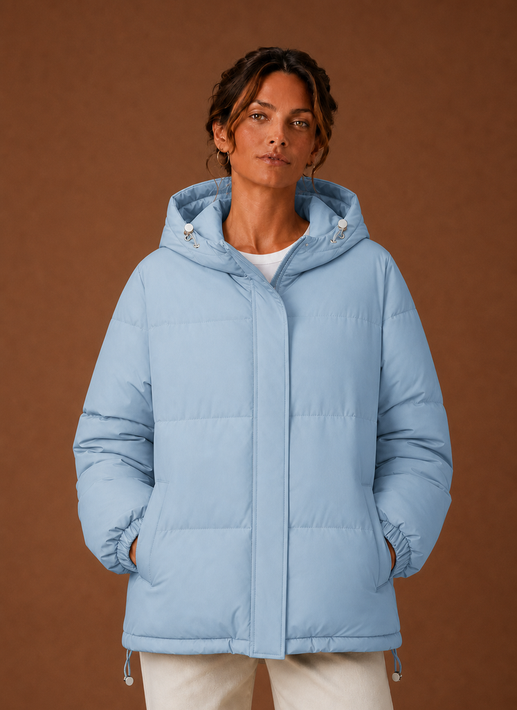 Women's Puffer Jacket - Hooded Winter Coat | Areleon