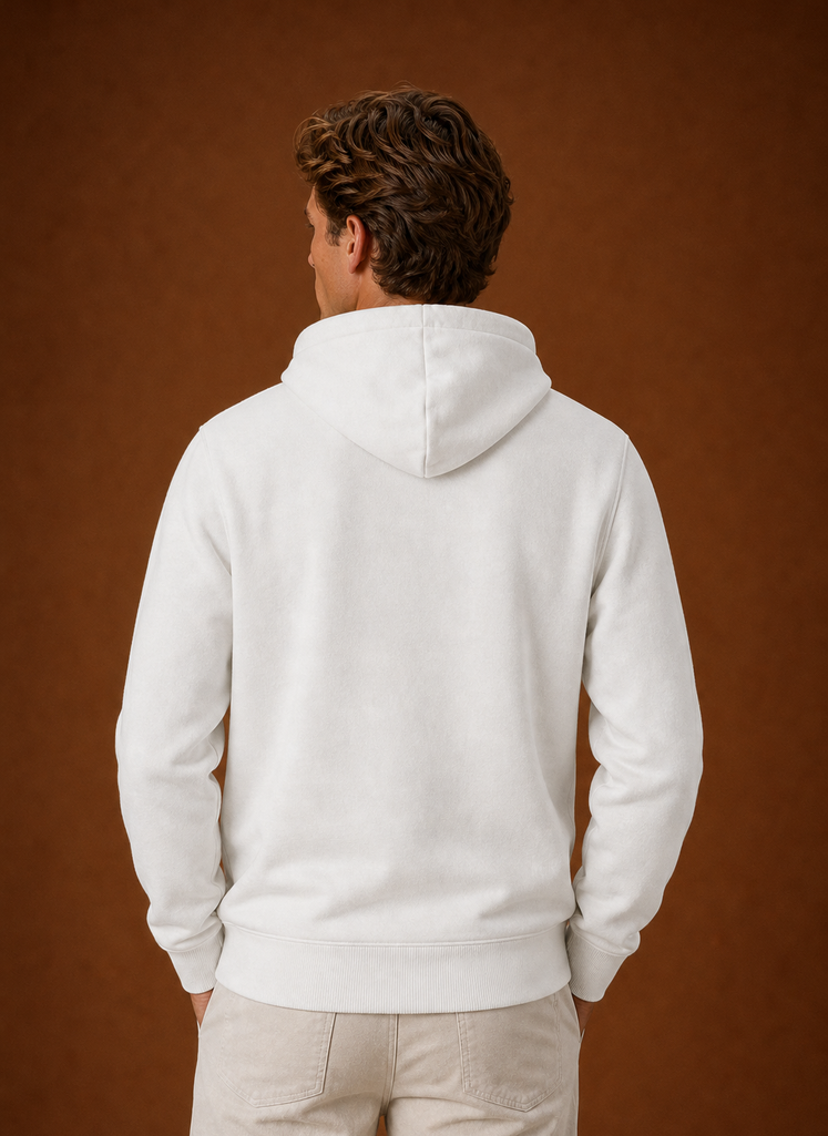 Back view of the Areleon men's hoodie showing the clean back and hood