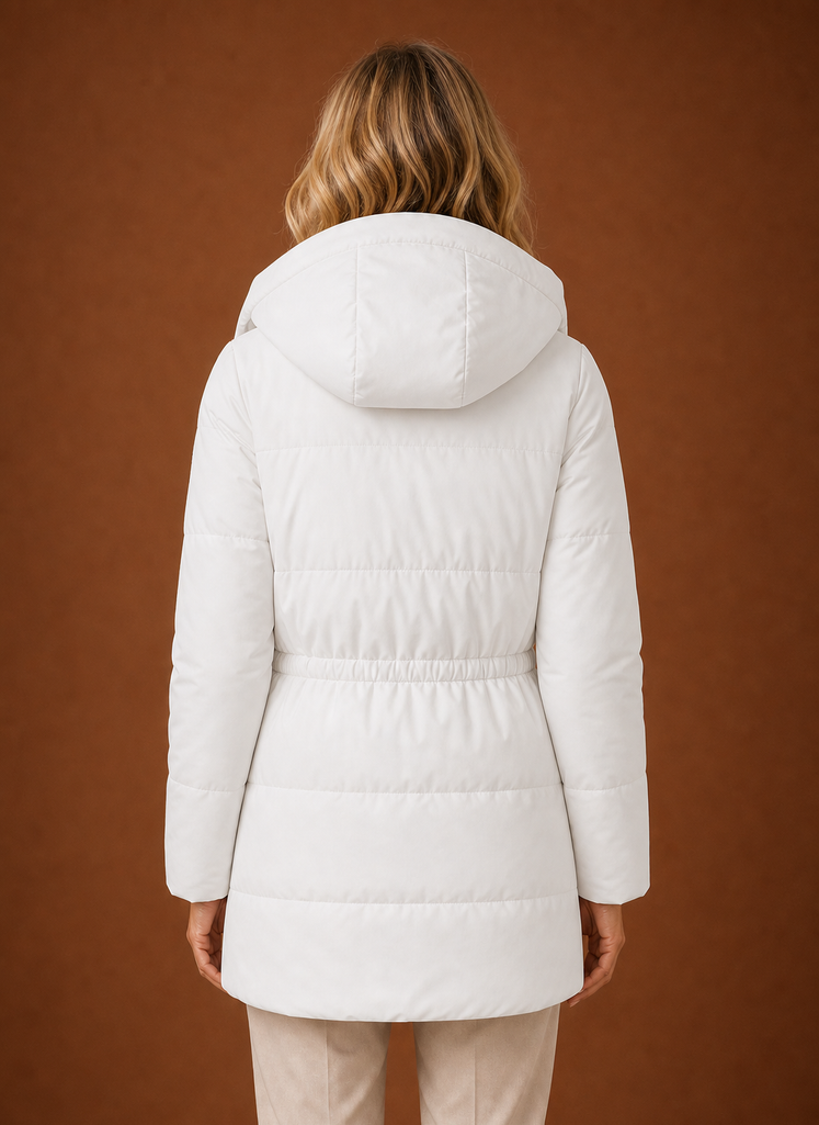 Back view of Areleon women's quilted winter jacket highlighting quilting