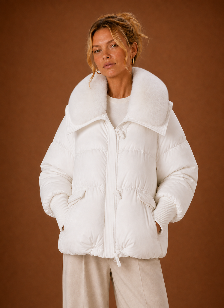Front view of the Areleon women's winter parka coat on a neutral background
