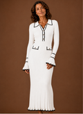 Sweater Dress for Women - Ribbed Knit Maxi Collared | Areleon