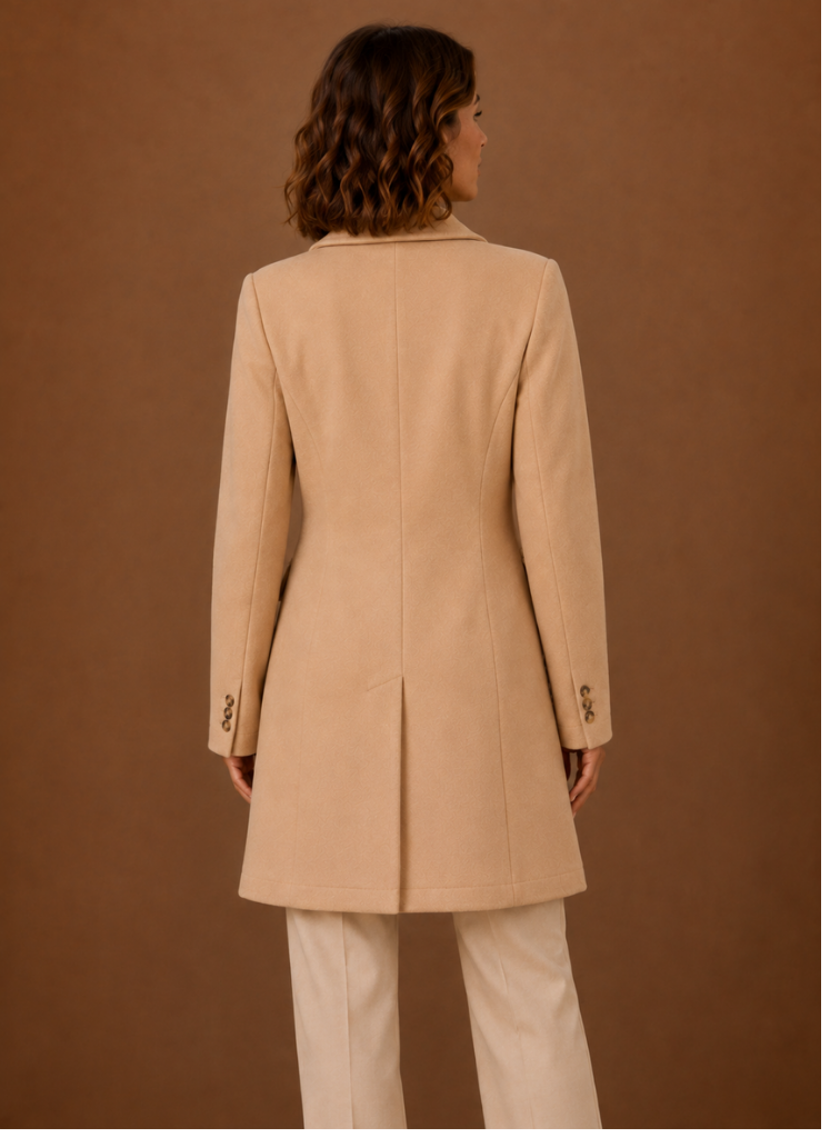 Women’s Double Breasted Coat – Long Tailored Winter Coat | Areleon