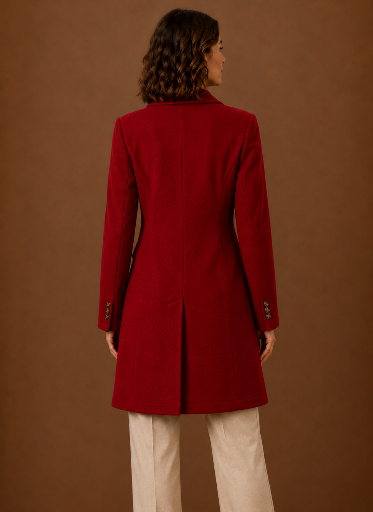 Women’s Double Breasted Coat – Long Tailored Winter Coat | Areleon